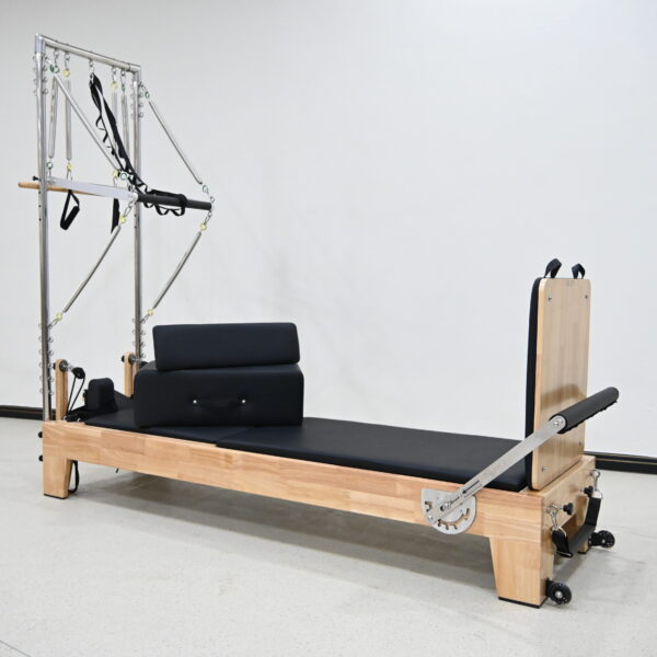 Wood Pilates Reformer with Semi-Tower