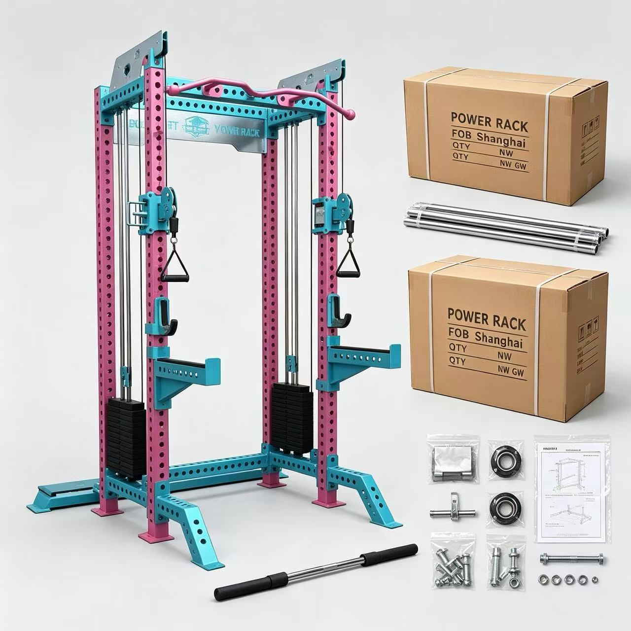 3-in-1 Smith Machine With Cable Crossover Power Rack - Image 3